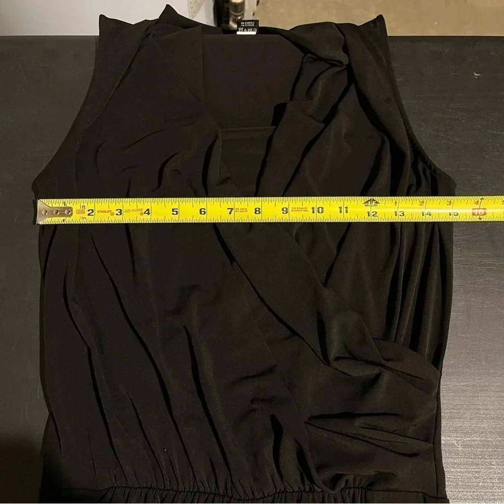 Moda International Womens Black Sleeveless Faux Wrap Casual Maxi Dress Size M - Picture 7 of 8